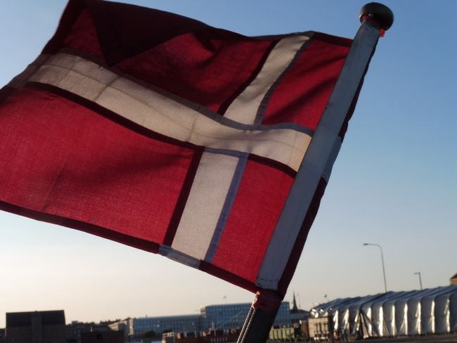 Dänische Flagge im Wind