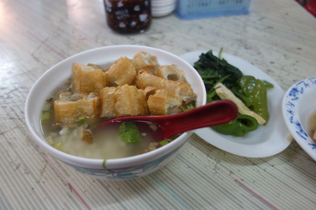Milkfish rice soup with youtiao