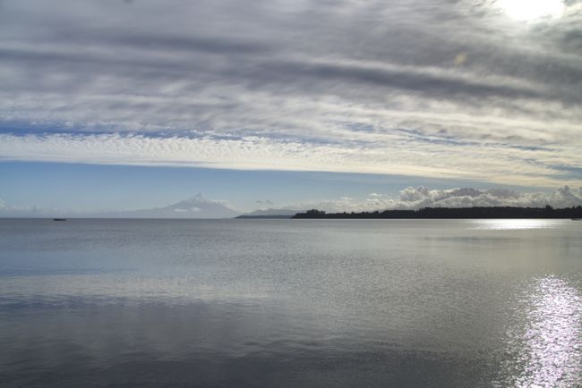 View over the lake to the Osorno