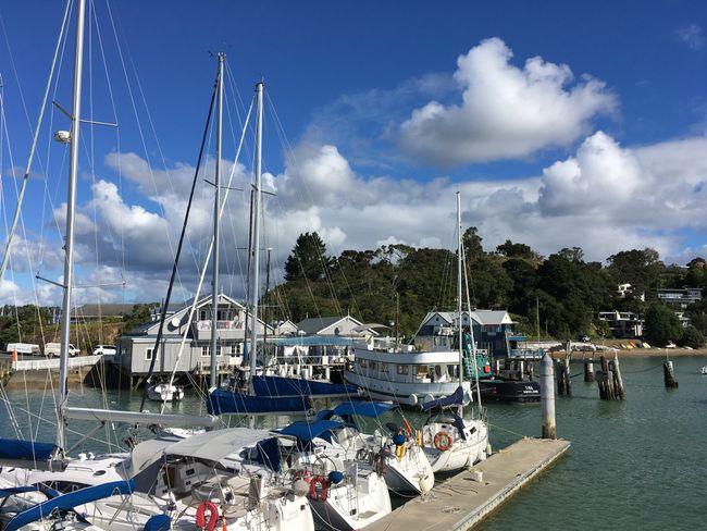 The port of Opua directly in the Bay of Islands