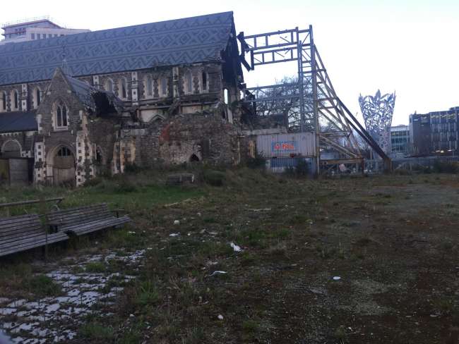 Zerstörte Kathedrale durch das Erdbeben 2011