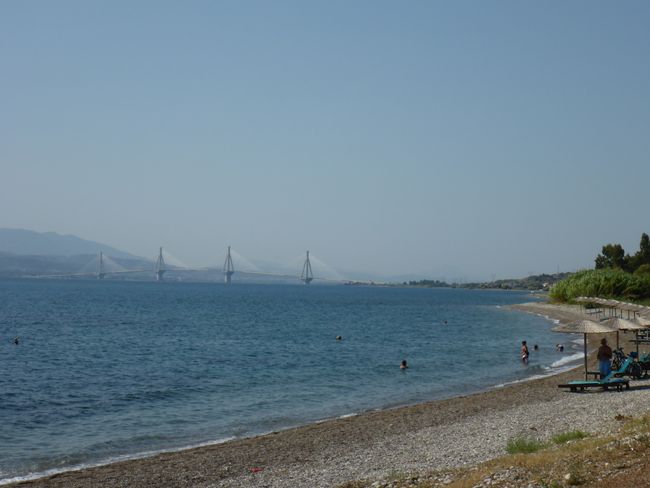 View of the bridge to the Peloponnese