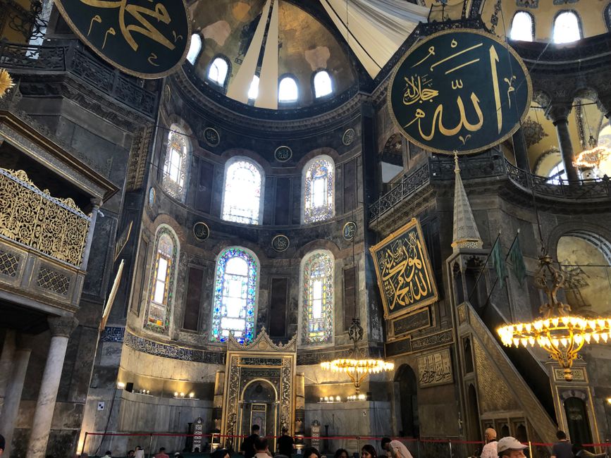 The Blue Mosque - impressively beautiful paintings from the inside - Istanbul
