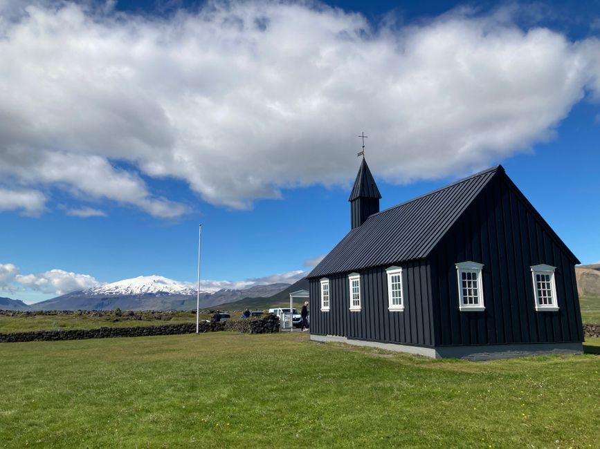 Kirche in Buðir und Snaefellsjökull