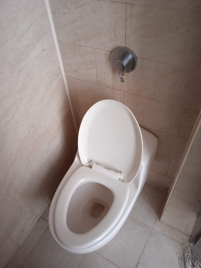 Bonusbild: witzig, Toilette in umgebauter Duschkabine ...