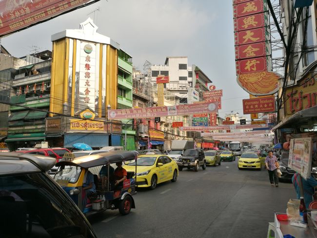 Geschmückte Straßen in Chinatown.
