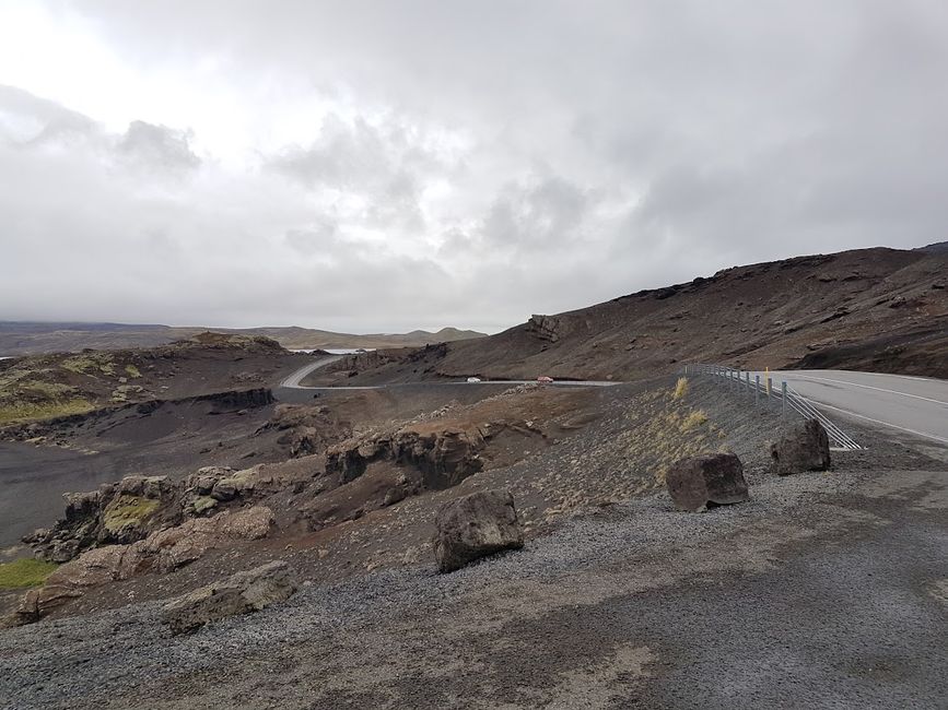 Road through volcanic "mountains"