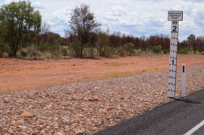 Floodways are secured with stones