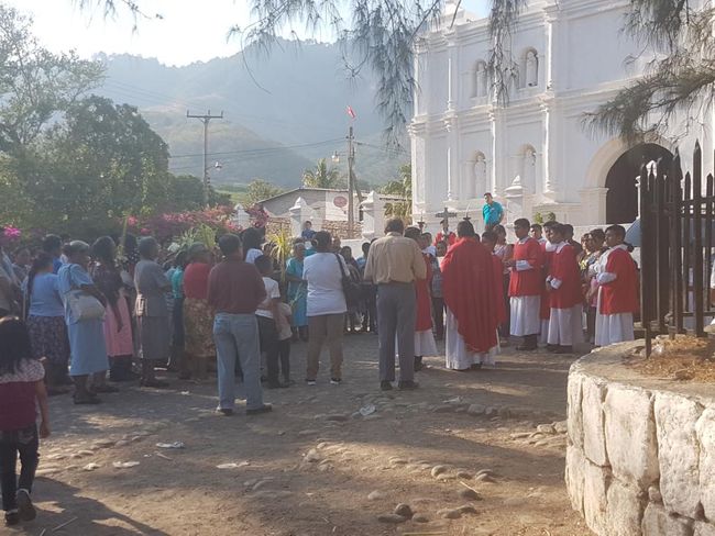 Palm Sunday service in front of the Church