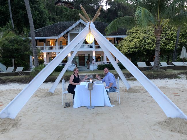 Private beach dinner