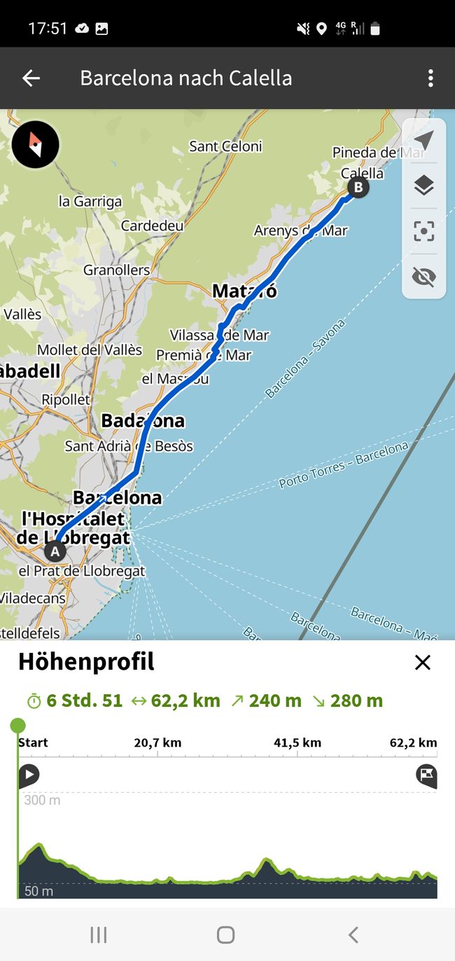 30th day, Barcelona to Calella