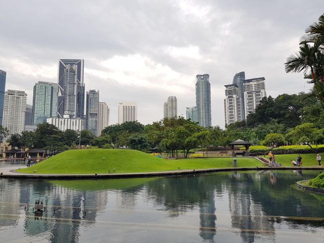 The KLCC Park, which is right next to the Petronas Towers.