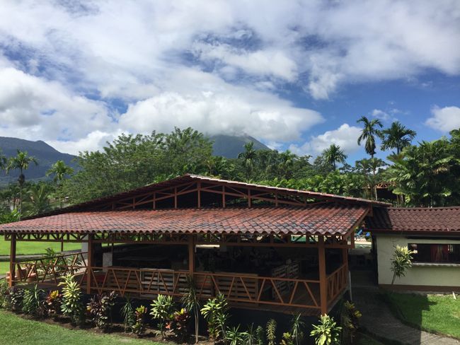 Our hostel with a view of the Arenal