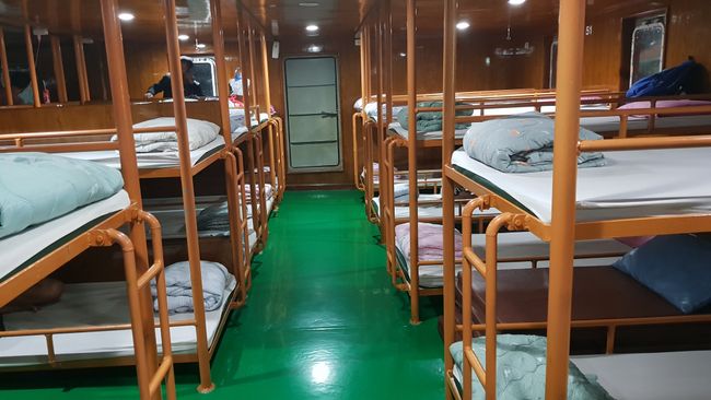 Sleeper beds on the ferry.