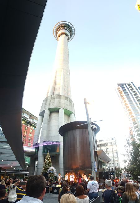 concert in front of the Skytower