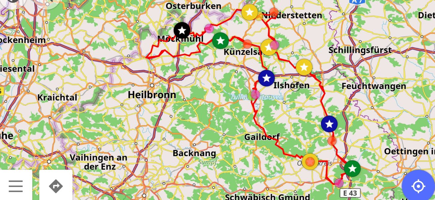 Overview of the circular route