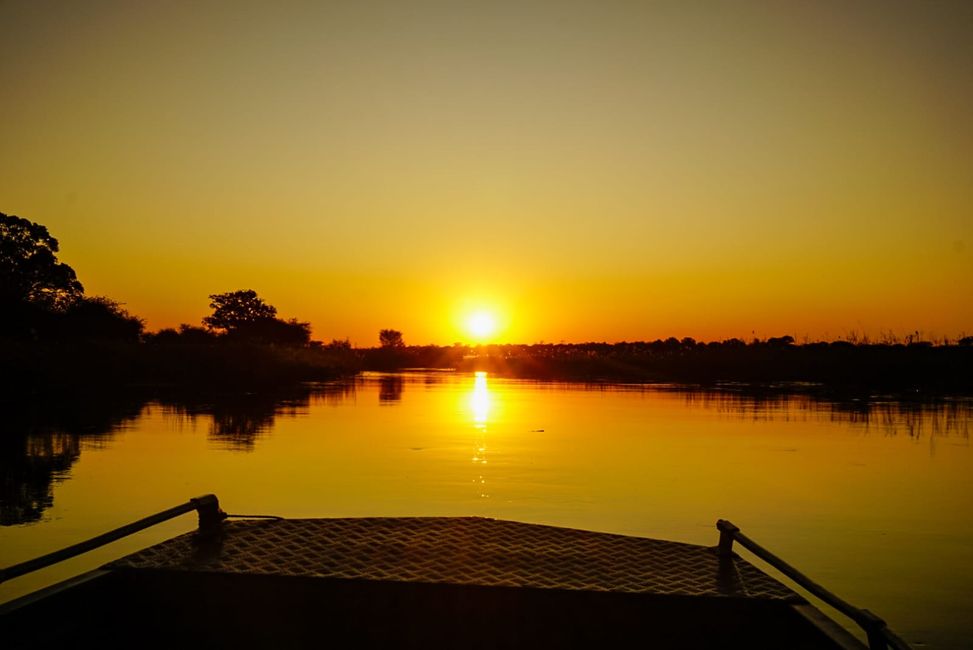 Sunset deck on the Cubango River