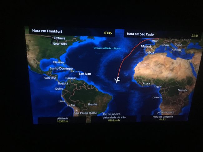 The 12-hour flight to São Paulo