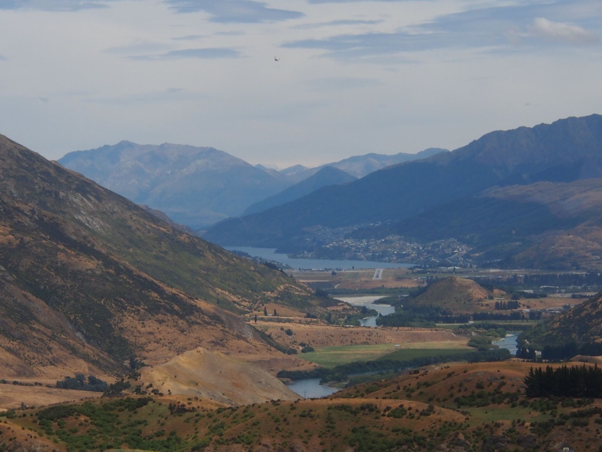View from the Crown Range on Queenstown
