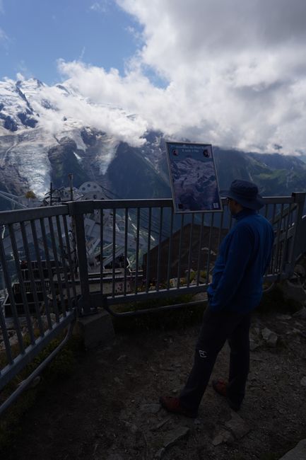 Information board: On August 8, 1786, the first ascent of Mont Blanc took place