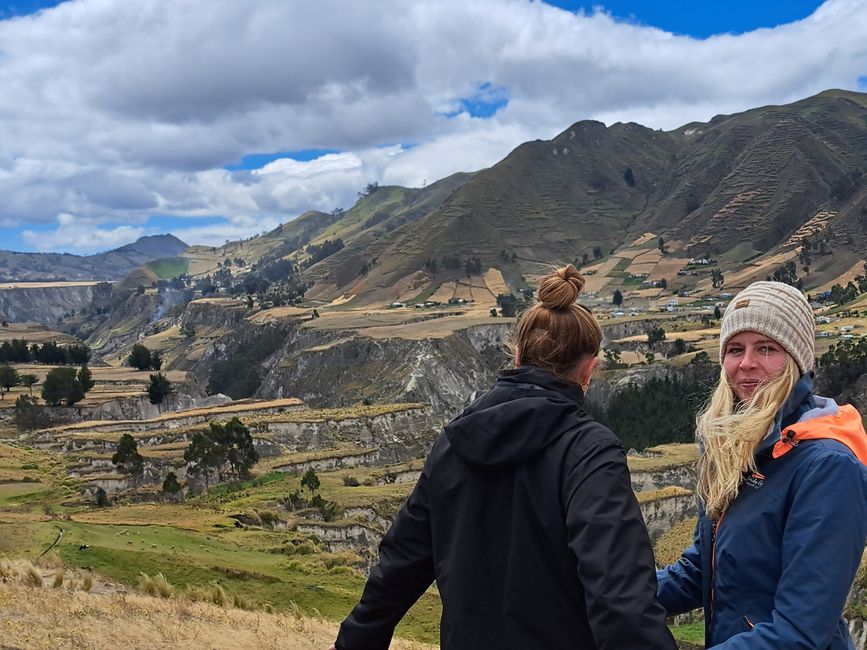 Quilotoa - We're still practicing our photos, but at least the background is beautiful 