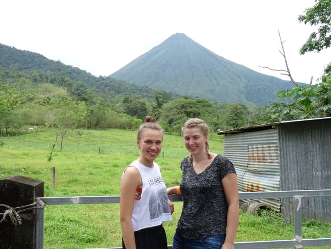 Joice and I in front of the volcano