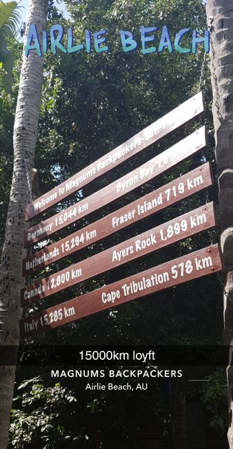 A collection of distance signposts in our hostel - 15000km to home! I miss everyone