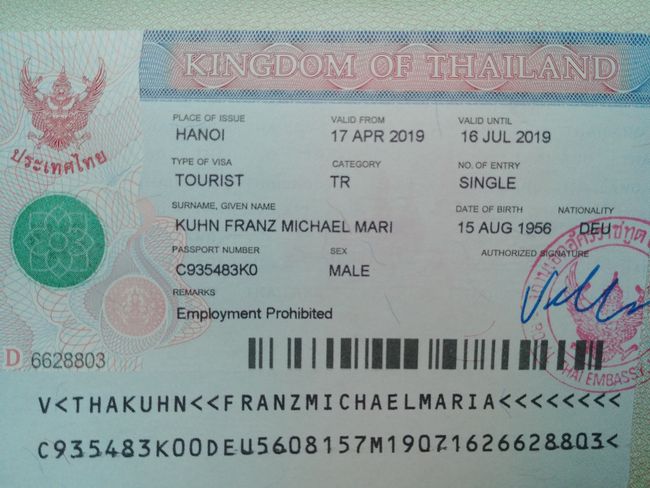 Visa für Thailand