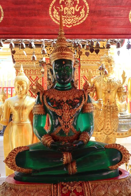 A green Buddha.
