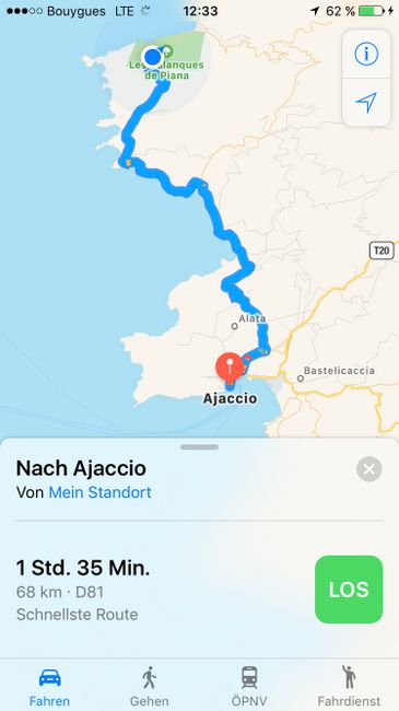 Von Arône über Piana nach Ajaccio und schnell weiter...