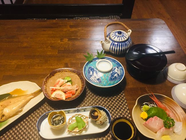 Japanese dinner at the ryokan