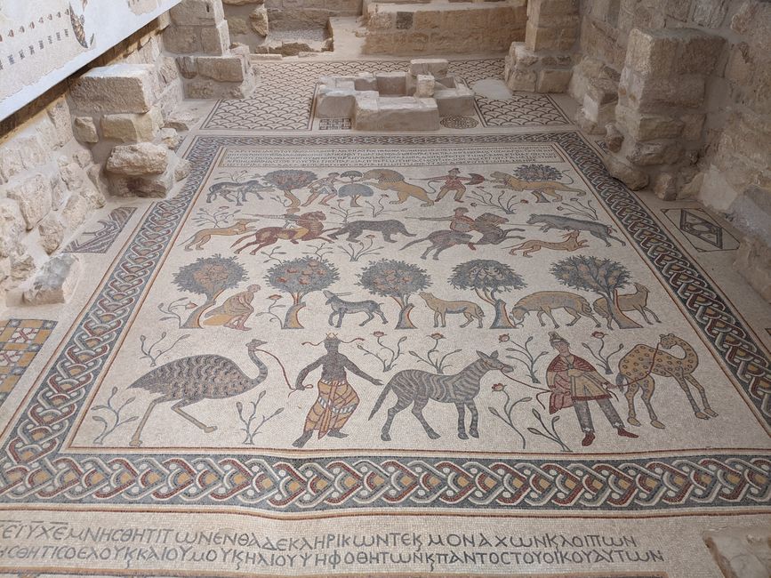Mosaic in the church on Mount Nebo