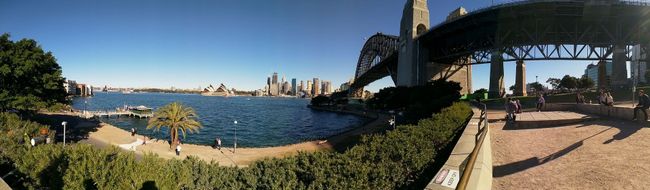 Panorama of the north of Sydney: Opera, skyline & Harbour Bridge