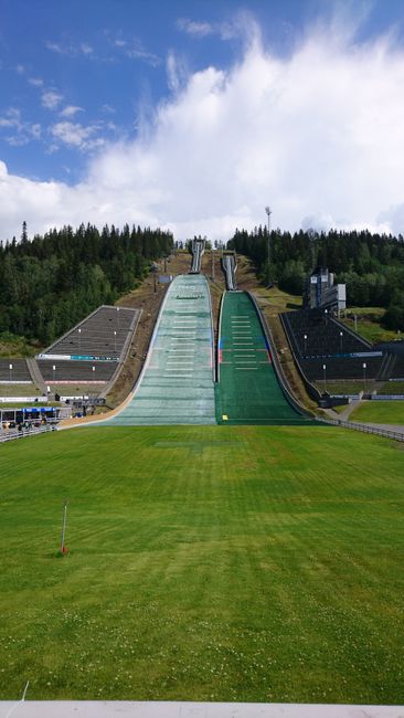 The two ski jumps. 2x gold for Germany