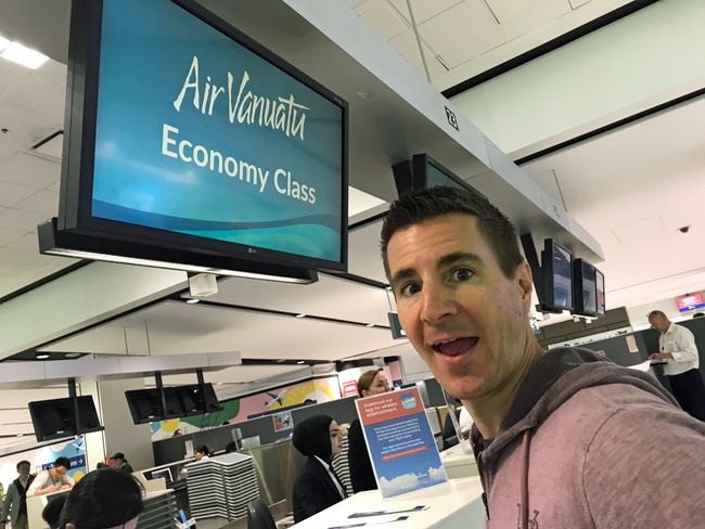 Wer wäre nicht voll motiviert, wenn er bei Air Vanuatu eincheckt?