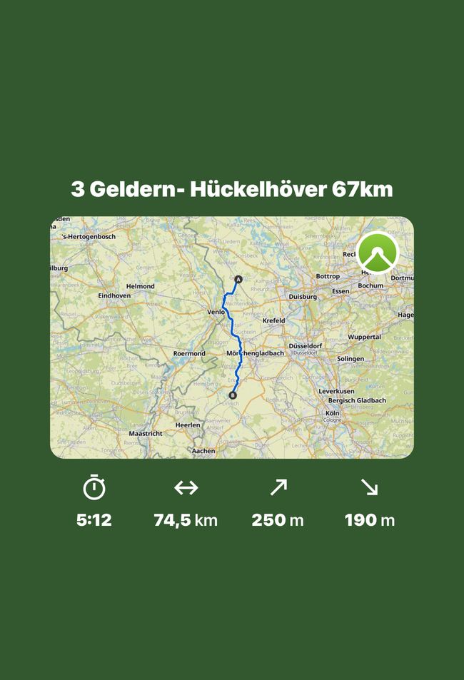 3rd day from Geldern to Baal 75 km / 786 km