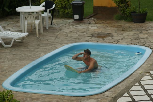 Martin practicing in the pool, Porto de Galinhas, Brazil