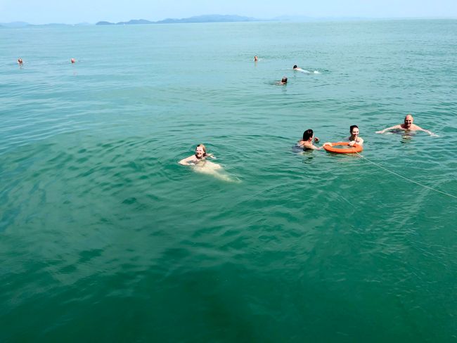 Christin swimming in the warm Andaman Sea