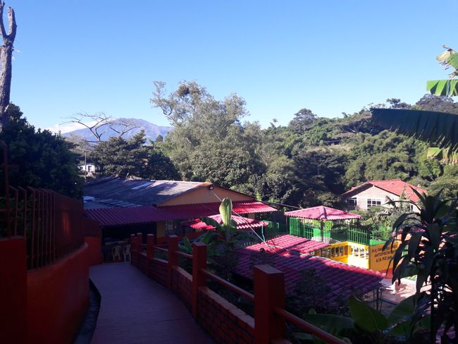 Hotel in Chachagui, with the 'Galeras' volcano in the background