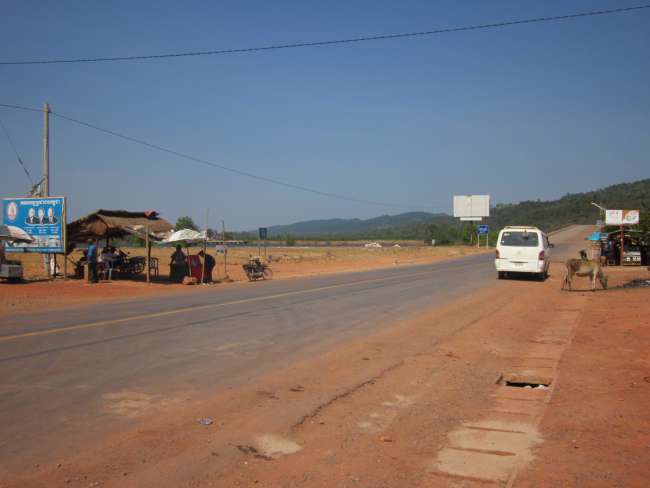 Road towards the Thai border