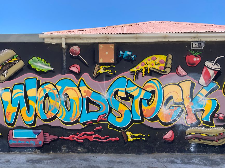 Woodstock ist ein Vorort von Kapstadt, in welchem man viele Graffitis früherer Künstler besichtigen kann. Leider wurden einige Kunstwerke bereits übermalt, abgerissen oder sind verfallen. 