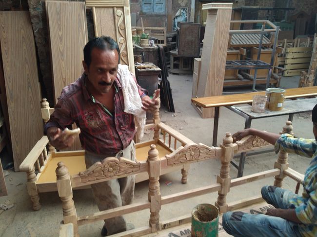 Carpenter producing furniture