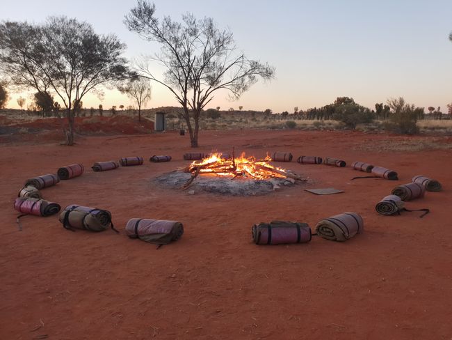Sleeping circle at the bush camp
