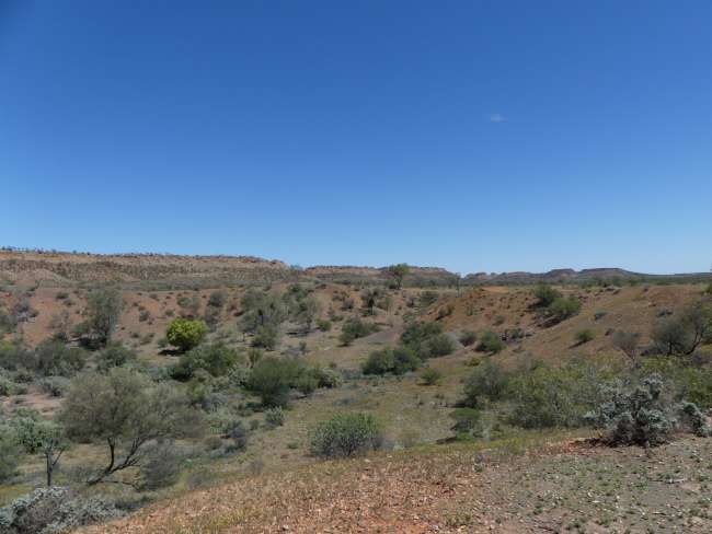 The landscape in the Henbury Meteorites Conservation Reserve