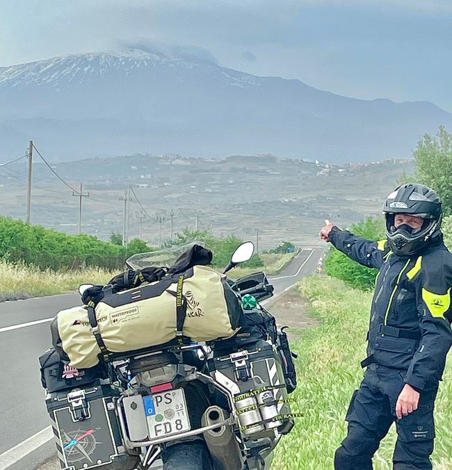 First visual contact with Mount Etna