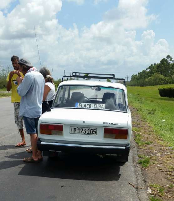 Taxi collectivo von el flaco(der Dünne) der uns mit deutscher Ballermannmucke von Viñales nach Havanna fuhr.