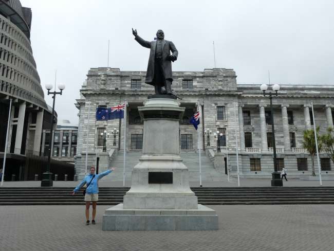 In front of the seat of government of New Zealand