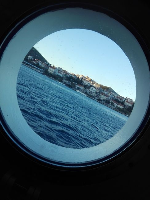 View from the porthole of my cabin - Dubrovnik in the morning