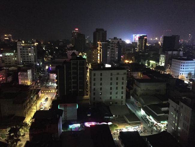 Erster Blick auf Phnom Penh vom Hoteldach