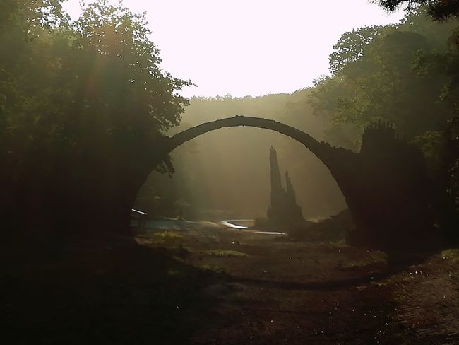 The scenery on site appears from another world at sunrise